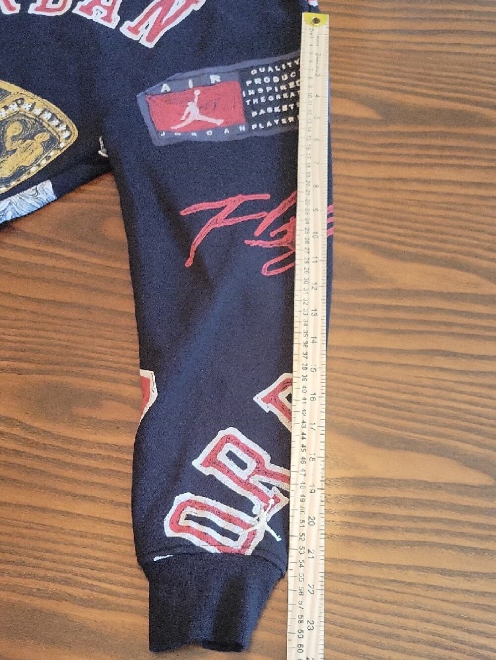 JORDAN Black Hoodie with Red 23 & Gold Ring Graphics - Picture 8 of 10